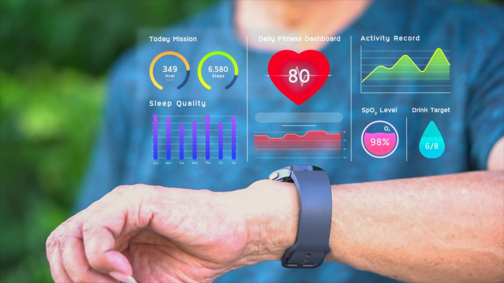 Smartwatch monitoring heart rate and activity for diabetes management